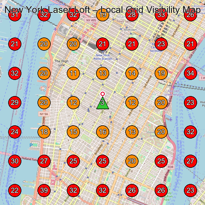 New York Laser Loft GeoGrid visibility map for Laser Hair Removal Service in New York